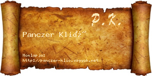 Panczer Klió névjegykártya